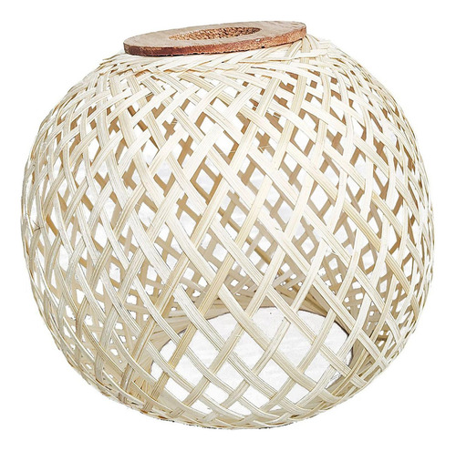Bambu Tecido Pingente Lâmpada Sombra Retro Lustre Luz Capa