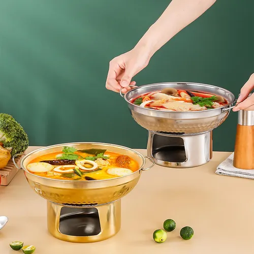 Alcohol Stoveup Hot Pot Chafing Dish 23 X 13,4 Cm Plateado