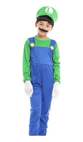 Disfraz Infantil Super Héroe Super Mario Luigi Exclusivo 