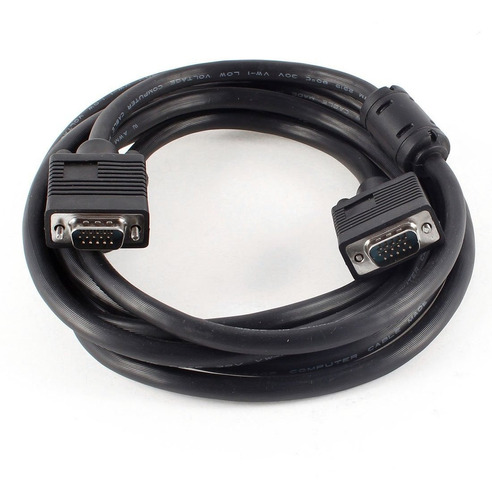 Qtqgoitem Negro 15 Pin Vga Conector Macho Cable Computadora
