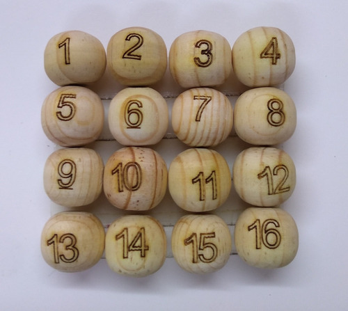 Bolitas De Madera Grabadas Numeradas Del 1 Al 100 