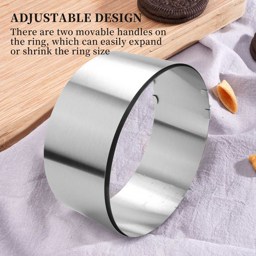 Anillo Para Tarta De Acero Inoxidable Redondo Ajustable De 6