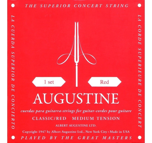 Augustine Cuerdas  Guitarra Criolla Clasica Media Tension Cu