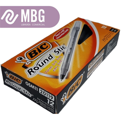 Imagen 2 de 7 de Lapicera Bolígrafo Bic Rondo Round Stic Negro Caja X12