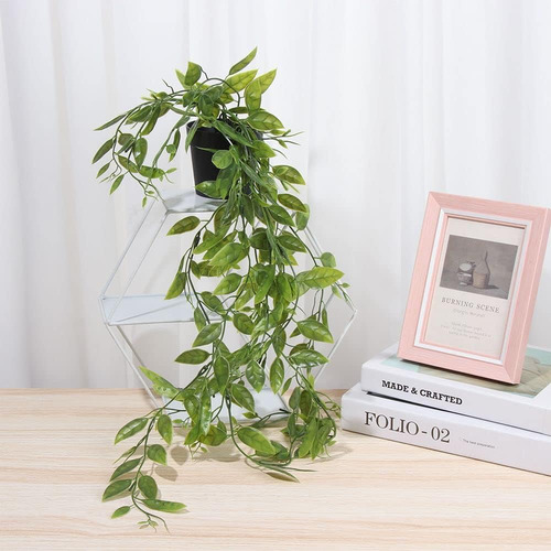 Plantas Colgantes Artificiales Con Maceta, Enredaderas Colga