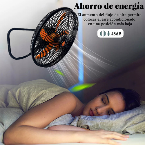 Waroom 3 Velocidades Altura Ajustable Ventilador 3 En 1 18 Pulgadas Pedestal 5 Aspas Naranja