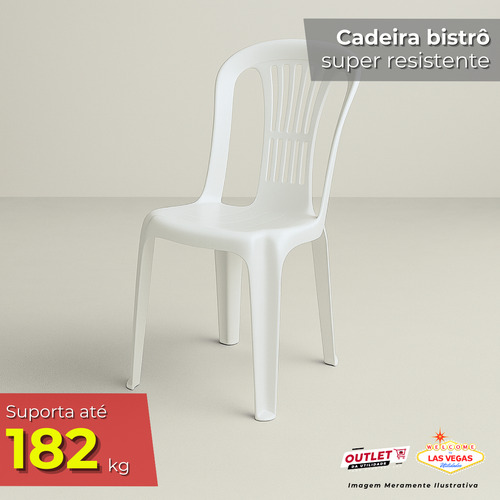 Kit Com Mesa Plastico 4 Cadeiras Branca Preta Cinza 182 Kilo