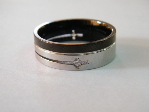 Anillo Elegante De Acero Para Bodas- Compromisos.