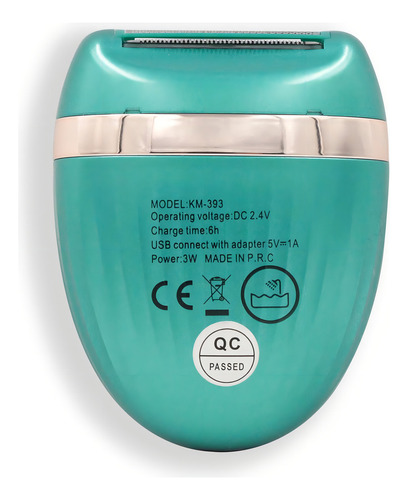 Rasuradora Afeitadora Kemei Recargable Para Dama Km-393 Verde
