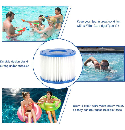 Pack 6 Repuesto Cartucho De Filtro Tipo Vi Para Lay-z-spa