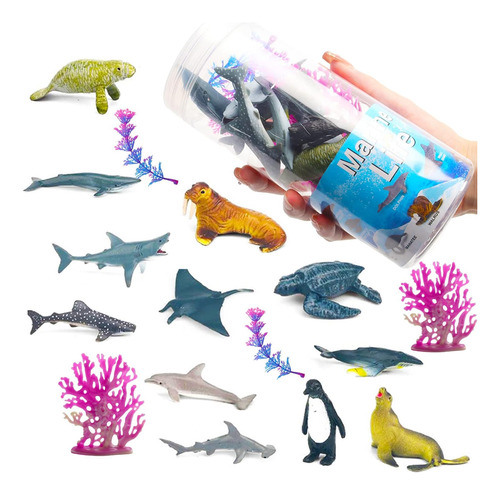12 Pc Mini Figuras De Animales De Mar Animales De Plástico F