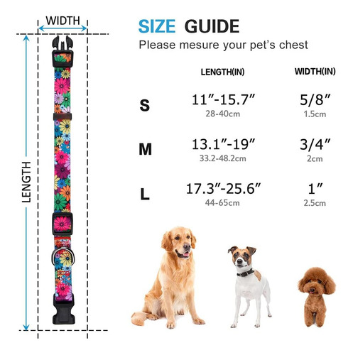 Collar De Perro Rhea Rose Para Perros Pequeños Patrón Flo...