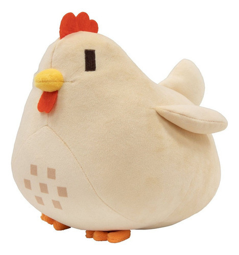 Pelúcia de frango Stardew Valley, 4 peças, cor azul+cinza+marrom+bege, pau grande