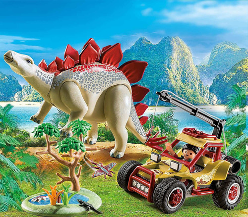 Playmobil Explorador De Vehiculo Con Stegosaurus Conjunto De