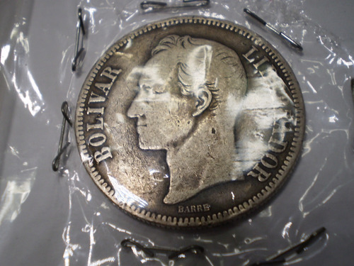 Imagen 1 de 2 de Moneda De Plata. Cinco Bs. 1935. De Colección