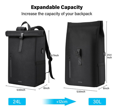Homiee Mochila De Viaje De 30 Litros Mochila Enrollable Expa