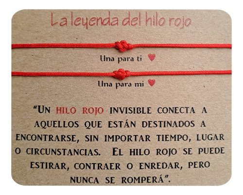 Pulseras Hilo Rojo Nudo Eterno Para Parejas