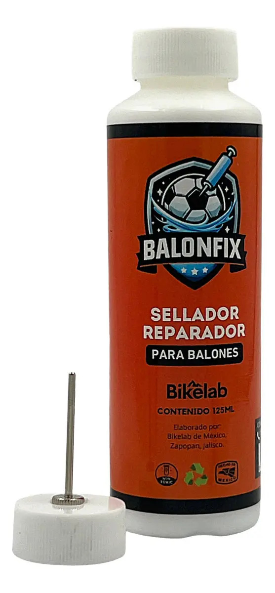 Sellador de Balones Ponchados BalonFix 120ml | Sella Fugas al Instante | No Tóxico y Biodegradable | Incluye Aplicador | Para Balones de Fútbol, Básquetbol, Voleibol