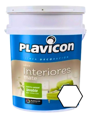 Latex Plavicon Interior Blanco Mate Lavable 10 Litros