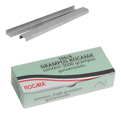 Grampo 6mm 106-6 Rocama Tapeceiro C/ 3500 Grampos