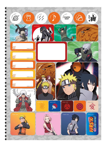 Kit 2 Cadernos Naruto Shippuden Espiral 160fls São Domingos