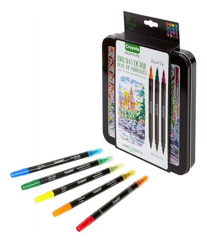 Set De 16 Marcadores Crayola Doble Punta Detalle Y Brocha