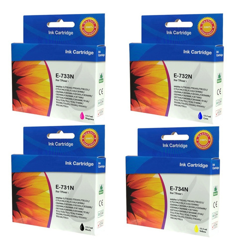 Pack 4 Cartuchos Compatible Epson 731n/732n/733n/734n