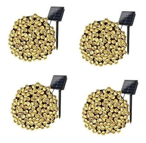 X4 Luces Solar Guirnalda 100 Led Decorativas 10 Metros Luz