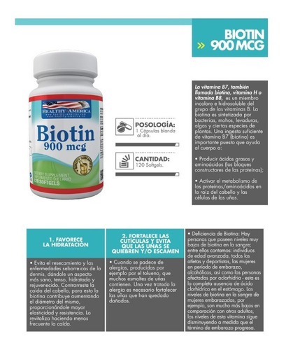 Biotina 900 Mcg Americana X120