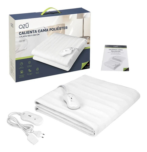 Calienta Cama 1 Plaza Poliester Ozu 6 Niveles Descanso