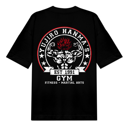 Camiseta Gym Oversize Yujiro Hanma's Estampada Personalizada