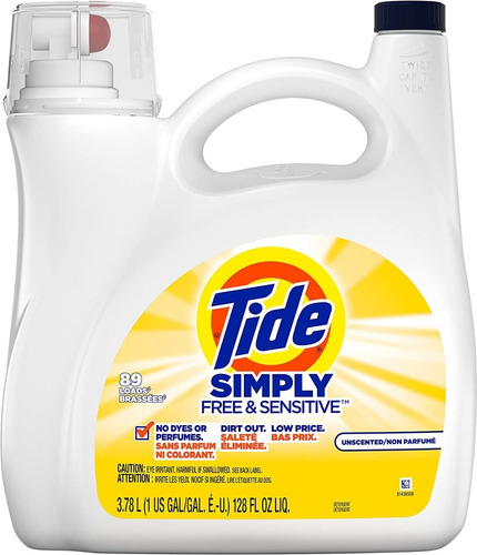 Detergente Líquido Sensible Para Ropa Tide Simply Free