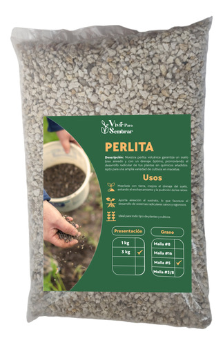 3kg De Perlita Ideal Para Aligerar El Sustrato A Tus Materas