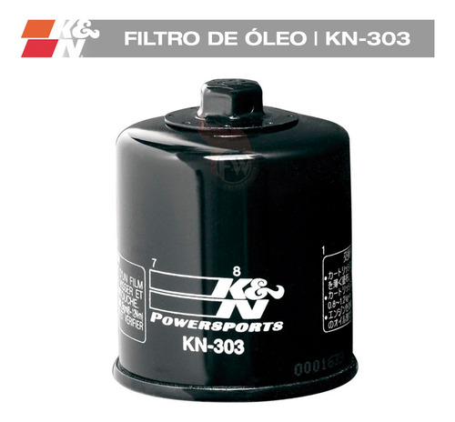 Filtro De Óleo K&n-303 Para Kawasaki Z300, Z650, Z750, Z800