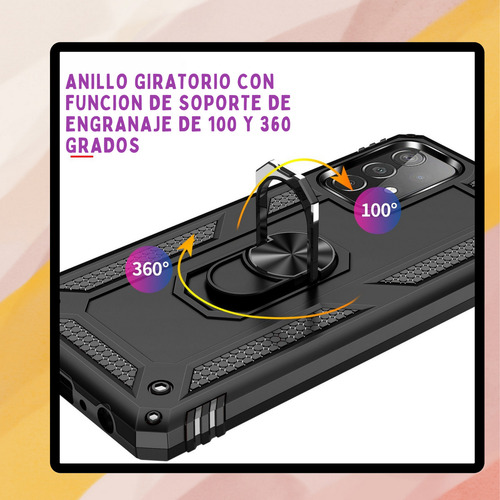 Funda Para Galaxy A72 Con Mica Varios Modelos Antigolpes Rosa Shockproof