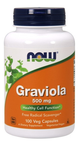 Graviola, 500 mg, 100 cápsulas, ahora, producto importado. Sabor sin sabor