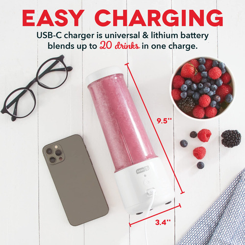 Licuadora Portátil Dash Licuadora Usb Portátil 480 Ml - Blan