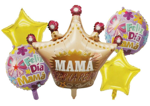 Kit 5 Globos Dia De Las Madres 10 De Mayo Cumpleaños Varios