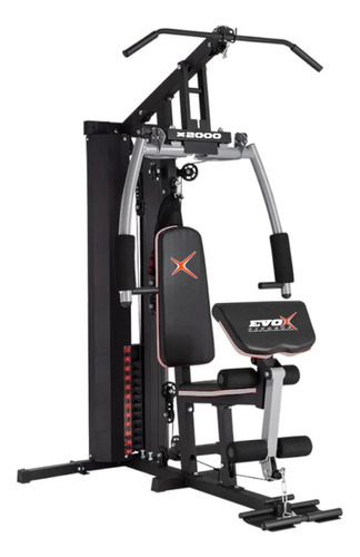 Musculação Academia Completa X2000 Evox Fitness Condomínios Cor da estrutura Preto e Cinza Cor do estofamento Preto