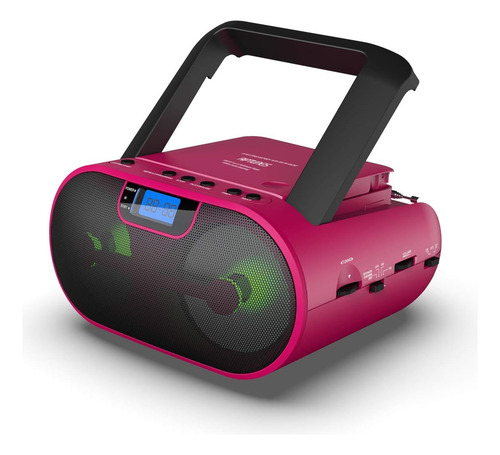 Riptunes Portable Cd Player Boombox Am Fm Radio, Bluetooth,