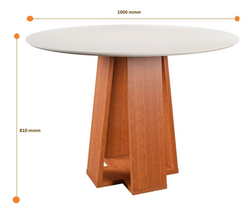 Conjunto Sala De Jantar 1 Mesa Redonda Com 4 Cadeiras Wt