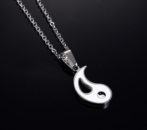 Imagen 5 de 6 de Collar 2 En 1 De Acero Inoxidable, Yin&yan