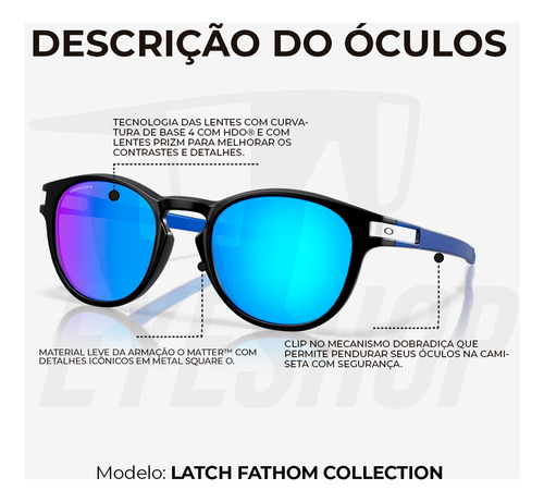 Óculos De Sol Oakley Latch Matte Black Prizm Sapphire