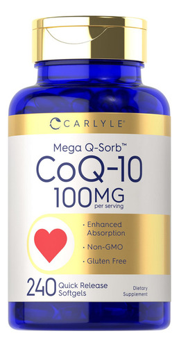 Carlyle Coq10 100 Mg | 240 Cápsulas Blandas | Mega Q-sorb C