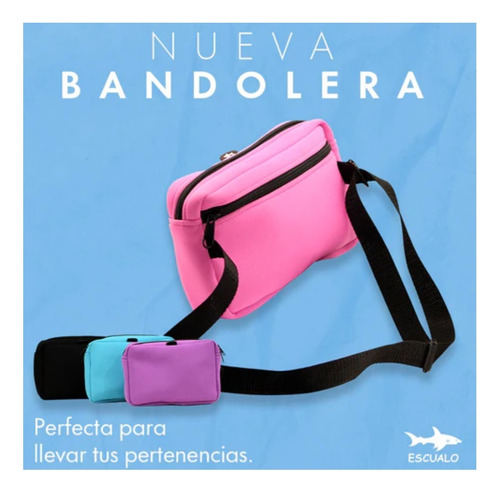 Bolsa Bandolera Neopreno Color Azul Claro - Escualo