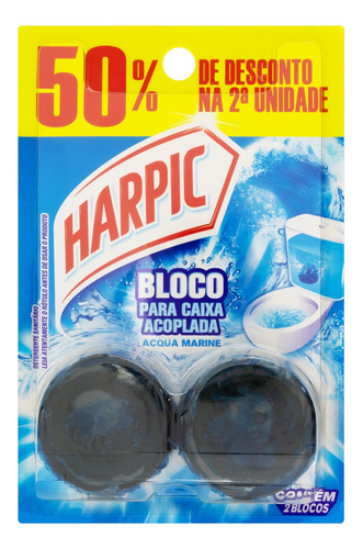 Detergente Sanitário 2 Blocos para Caixa Acoplada Acqua Marine Harpic