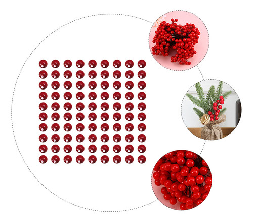100 Unidades De Minifrutas Navideñas Con Frutos Rojos Simula