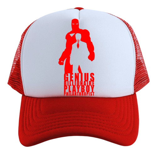 Gorra Tony Stark Millonario Iron Man Serie Geek Red Truckers