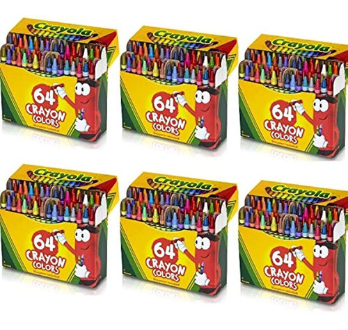 Crayones Crayola 6 Paquetes De 64 Unidades De Ceras