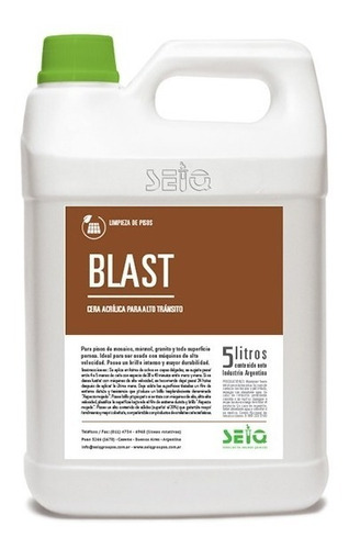 Cera Acrílica Para Alto Tránsito Blast De Seiq X 5 Litros